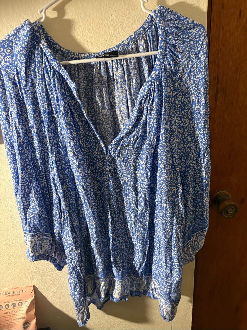 Jones New York Blue Paisley Border Tunic